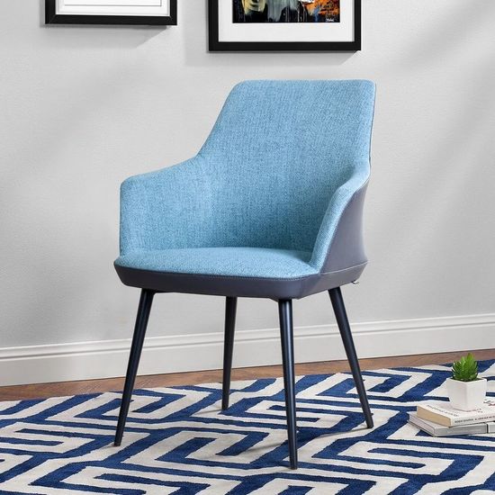 Стул с подлокотниками Frank, рогожка комби синий