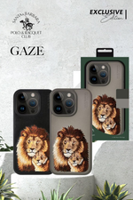 Santa Barbara Lion Face Leather Case для iPhone 15