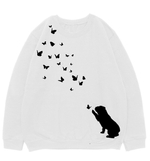 Свитшот "Английский бульдог и бабочки"