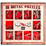 Набор металлических головоломок "Eureka! 3D Puzzle", 10 шт, цвет красный