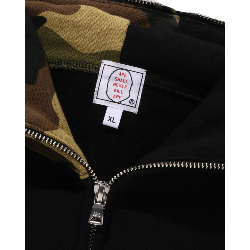 A Bathing Ape Bathing Ape Shark Pattern Hooded Zip Up Свитшот черный