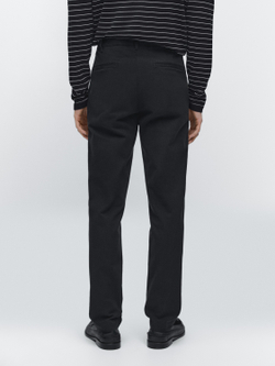 Massimo Dutti Зауженные брюки из смесовой хлопковой ткани, темно-синий