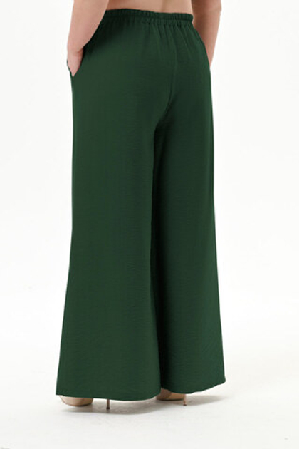 Брюки широкие из вискозы, изумрудные