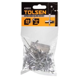 TOLSEN (TT43012) Набор заклепок алюминиевых, 4,8 х 16 мм, 50 шт