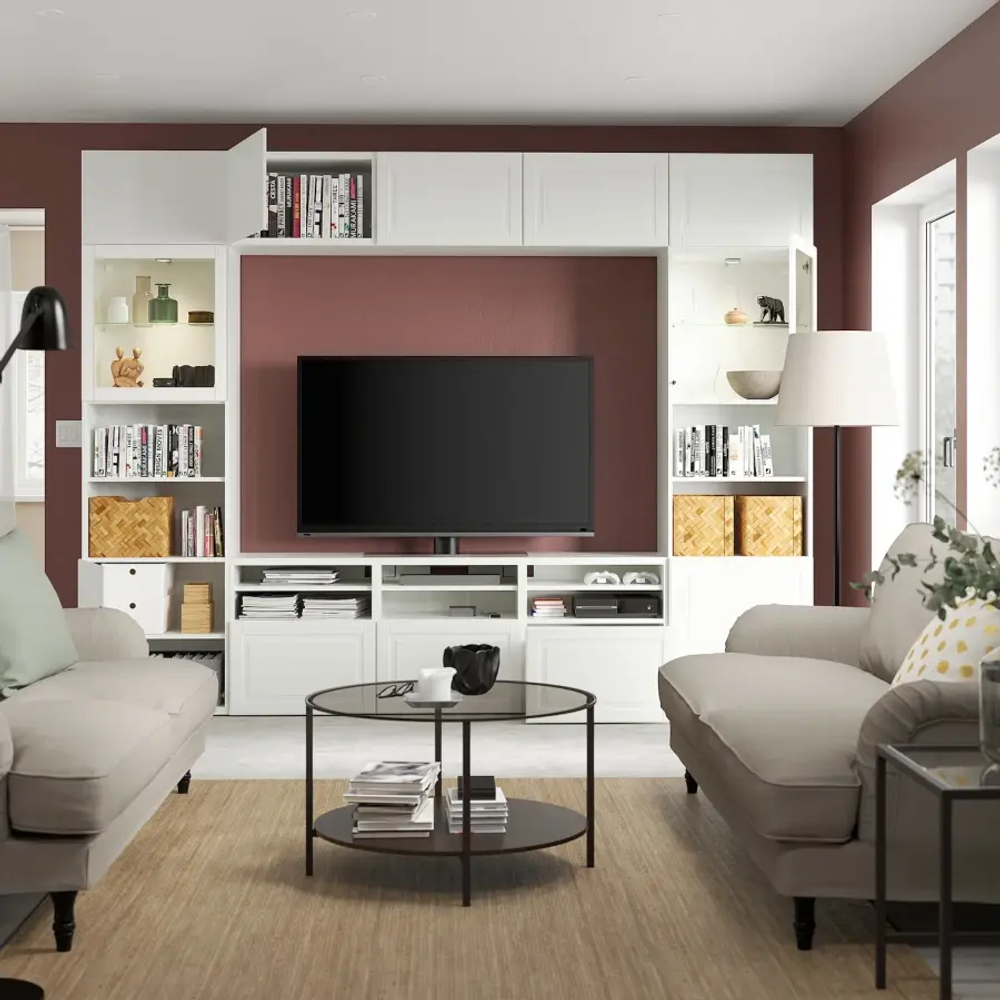 Комплект мебели д/гостиной  - IKEA BESTÅ/BESTA, 300x42x231 см, белый, БЕСТО ИКЕА