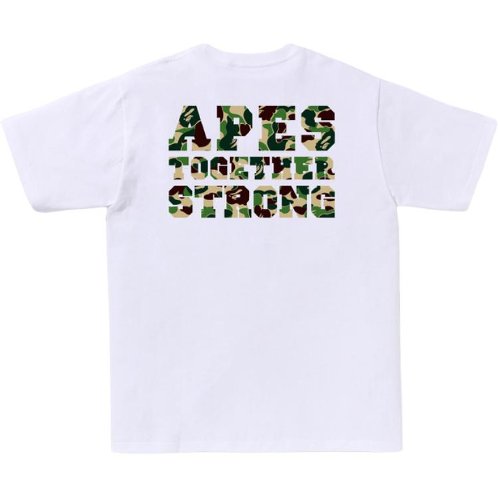 A Bathing Ape Abc Camo College Ats Tee белый зеленый