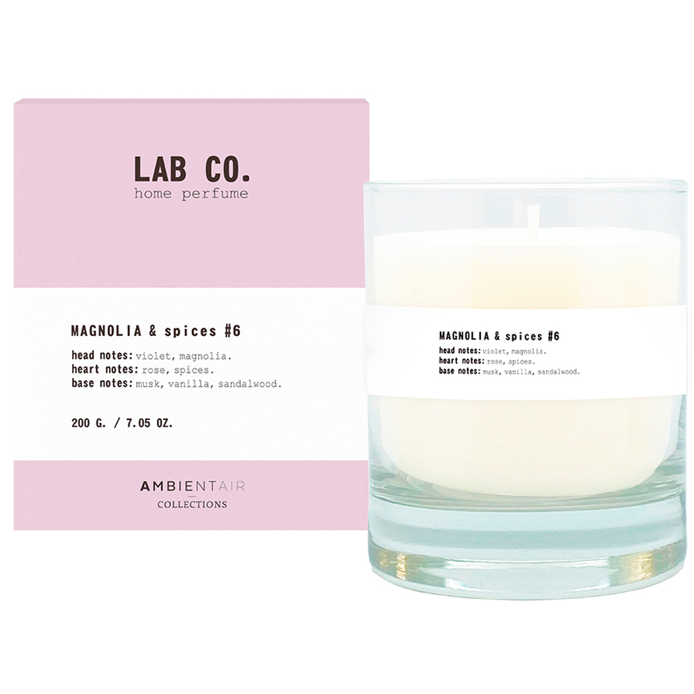 Свеча ароматическая lab co, magnolia&spices, 40 ч