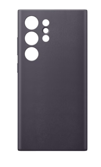 Чехол из веганской кожи для Galaxy S24 Ultra ( Темно фиолетовый)