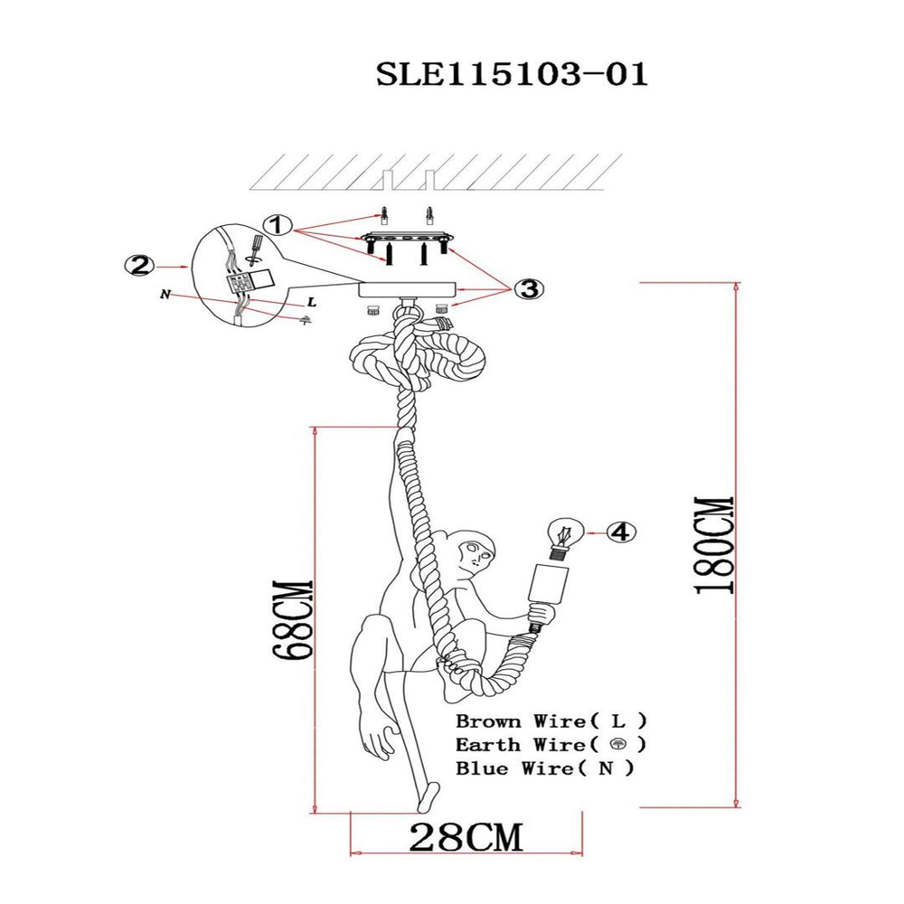 SLE115103-01 Подвес Белый E27 1*60W