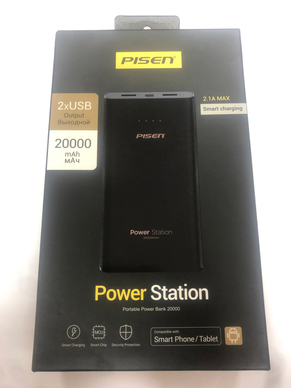 Внешний Аккумулятор (Power Bank) Pisen TS-D216 20000 mAh (5,0V - 2A) Черный