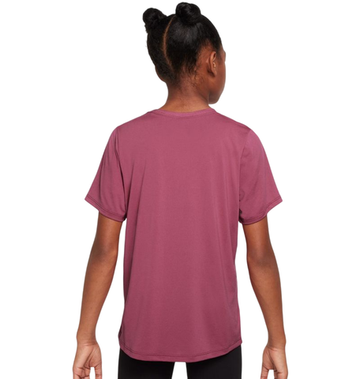 Футболка для мальчика теннисная Nike Kids One Fitted Dri-Fit Short Sleeve - sweet beet/white