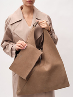 Замшевая сумка DBR 31373 серо-коричневый