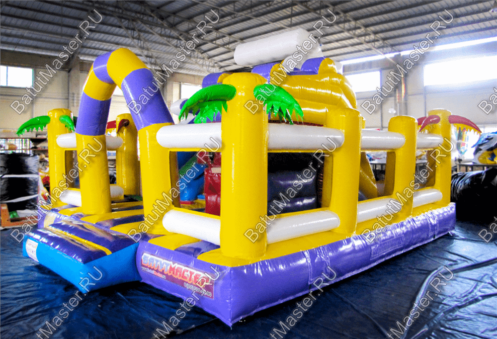 Коммерческий батут "Белый клык" с механизированной головой, размер 6*6*4 м