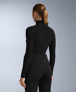 Oysho Термофутболка с застёжкой-молнией на половину длины, черный