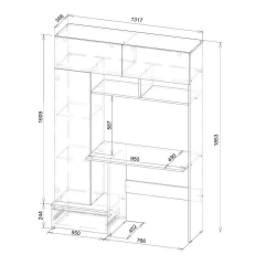 Стол компьютерный Некст 1, Дуб Золотой, Белый