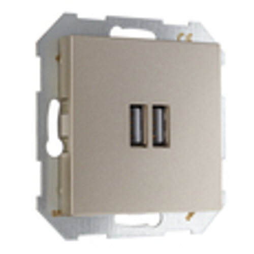 USB A+A розетка, 3400 мА LIREGUS EPSILON IUK-2-01.E/Ch шампань