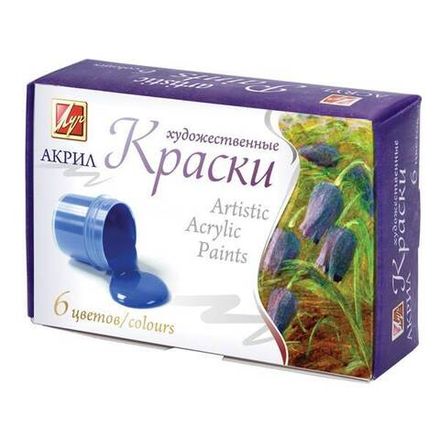 Краски акриловые Луч, 6цв. по 20мл, художественные