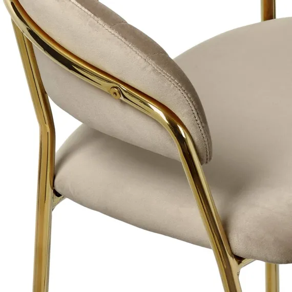 Полубарный стул Turin бежевый с золотыми ножками