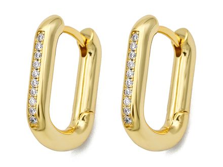 Швензы-Кольца 15х20мм, прямоугольные со стразами