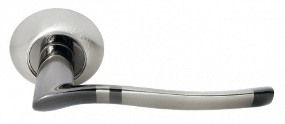 Дверные ручки MORELLI DIY MH-04 SN/BN ФОНТАН Белый никель/черный никель