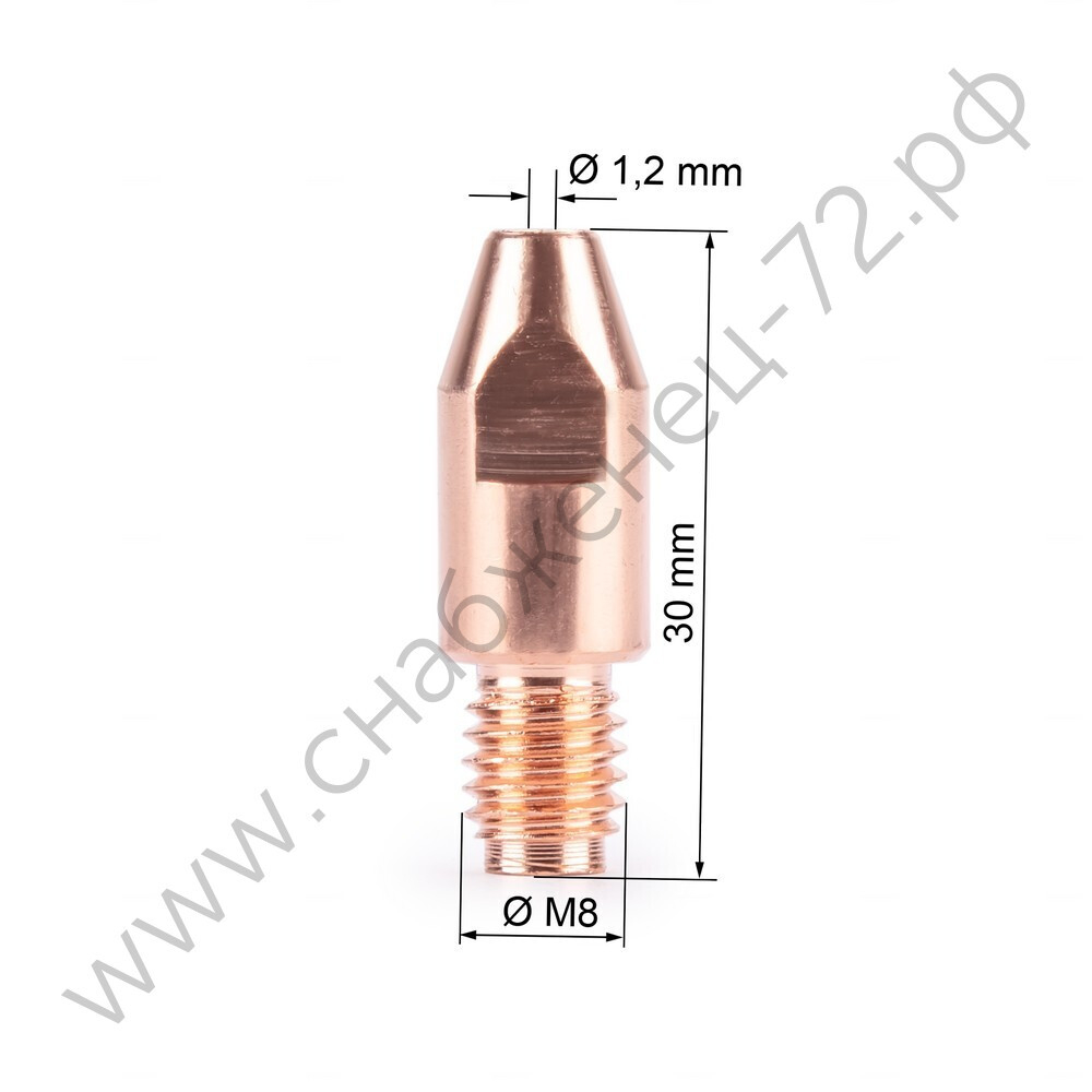 Наконечник FoxWeld M8х30х1.2 (AL) (141.0015/MD0005-62, пр-во FoxWeld/КНР)
