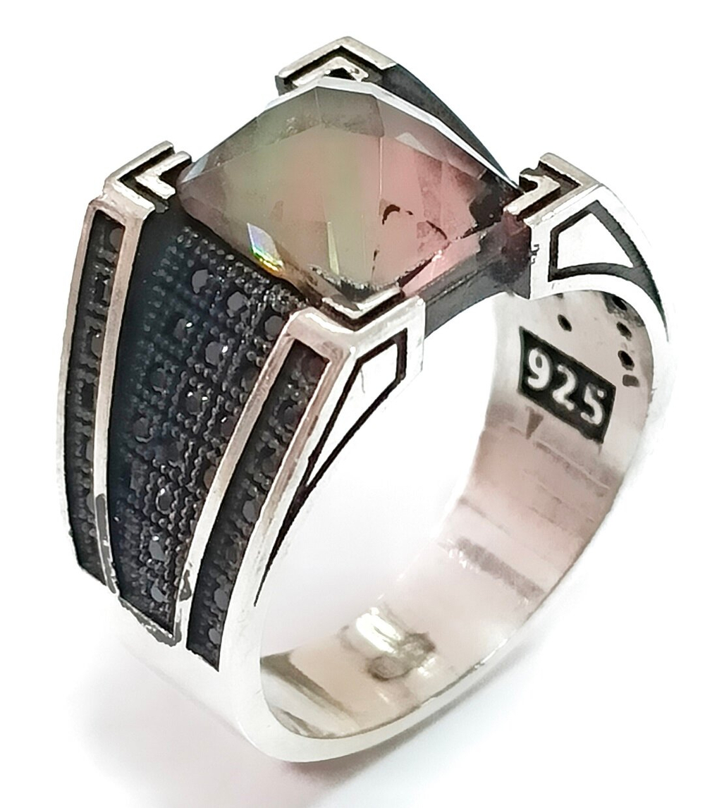 Ювелирное кольцо серебро,султанит,19 размер,мужское