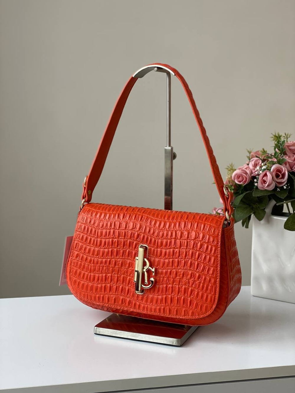 77-8872 ORANGE Сумка женская, нат.кожа 24*8*17