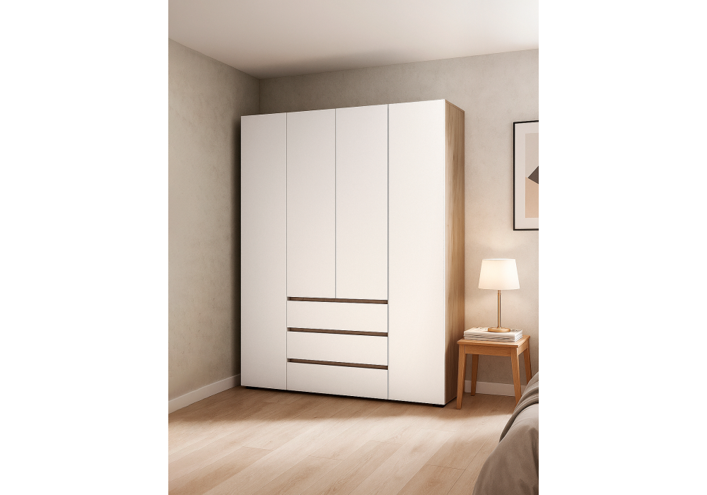 Шкаф Woodville Элла ШК 05 белый, дуб крафт золото