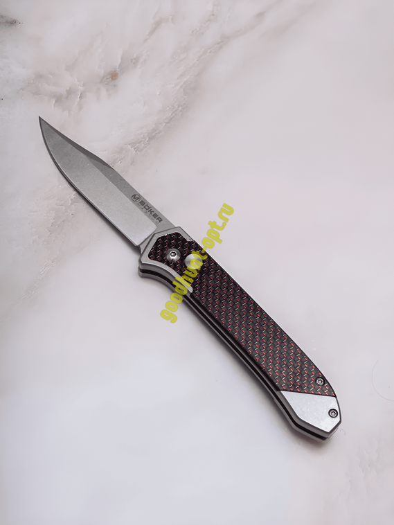 Тактический складной автоматический нож BOKER MAGNUM Черный в красную точку