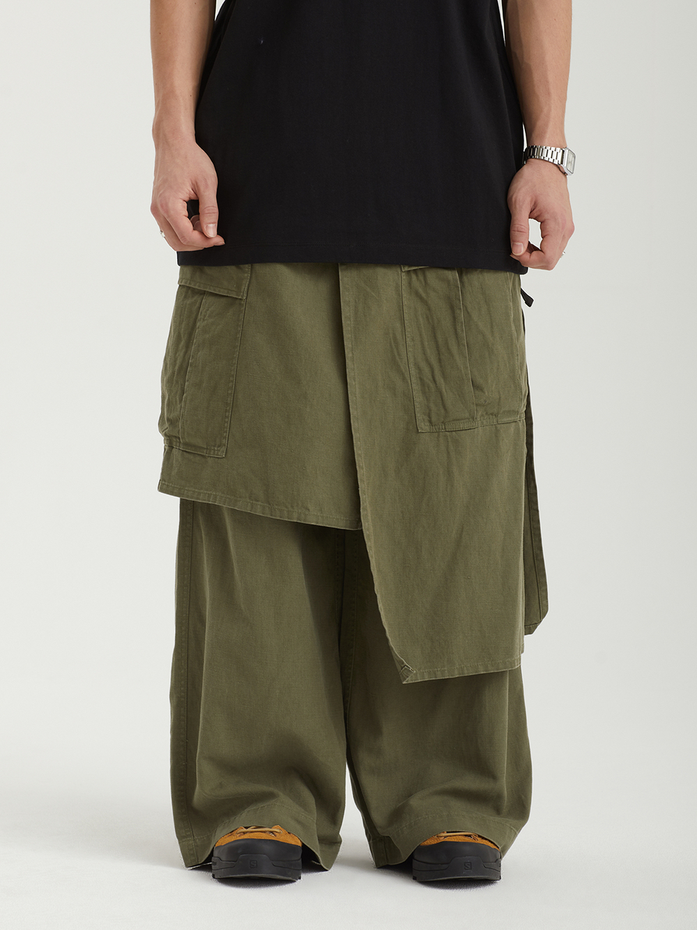 Мужские Брюки Asym Cargo Hakama Pants Vintage Stonewashed
