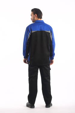 Куртка мужская летняя «Ультра», василек/черная ткань 245 г/м