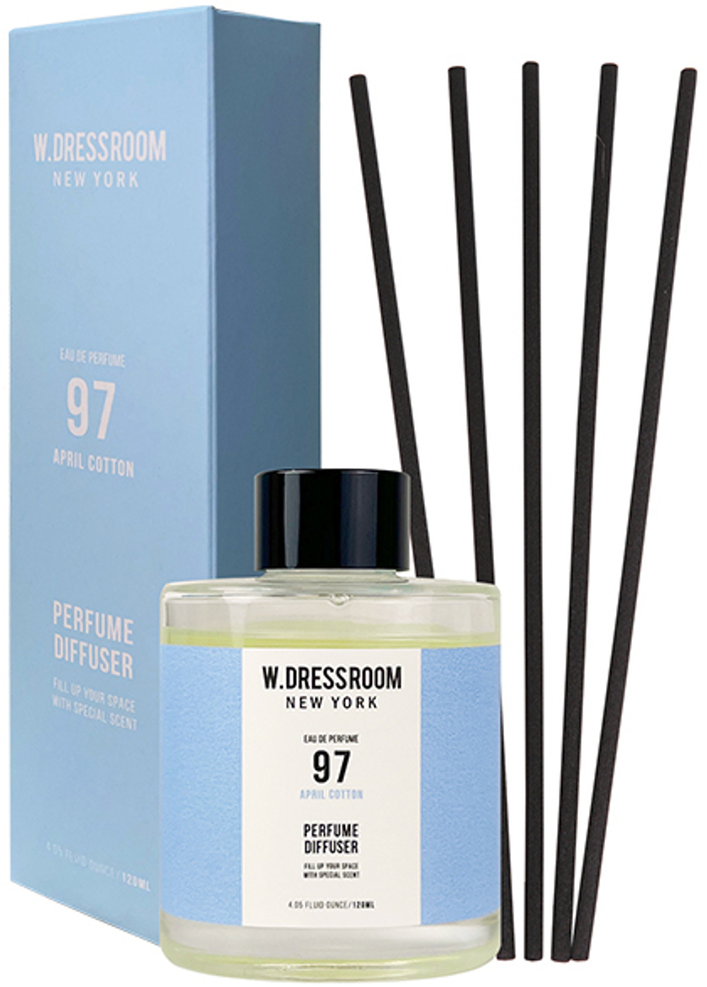 W.Dressroom Ароматический диффузор для дома с ароматом апрельского хлопка New Perfume Diffuser № 97