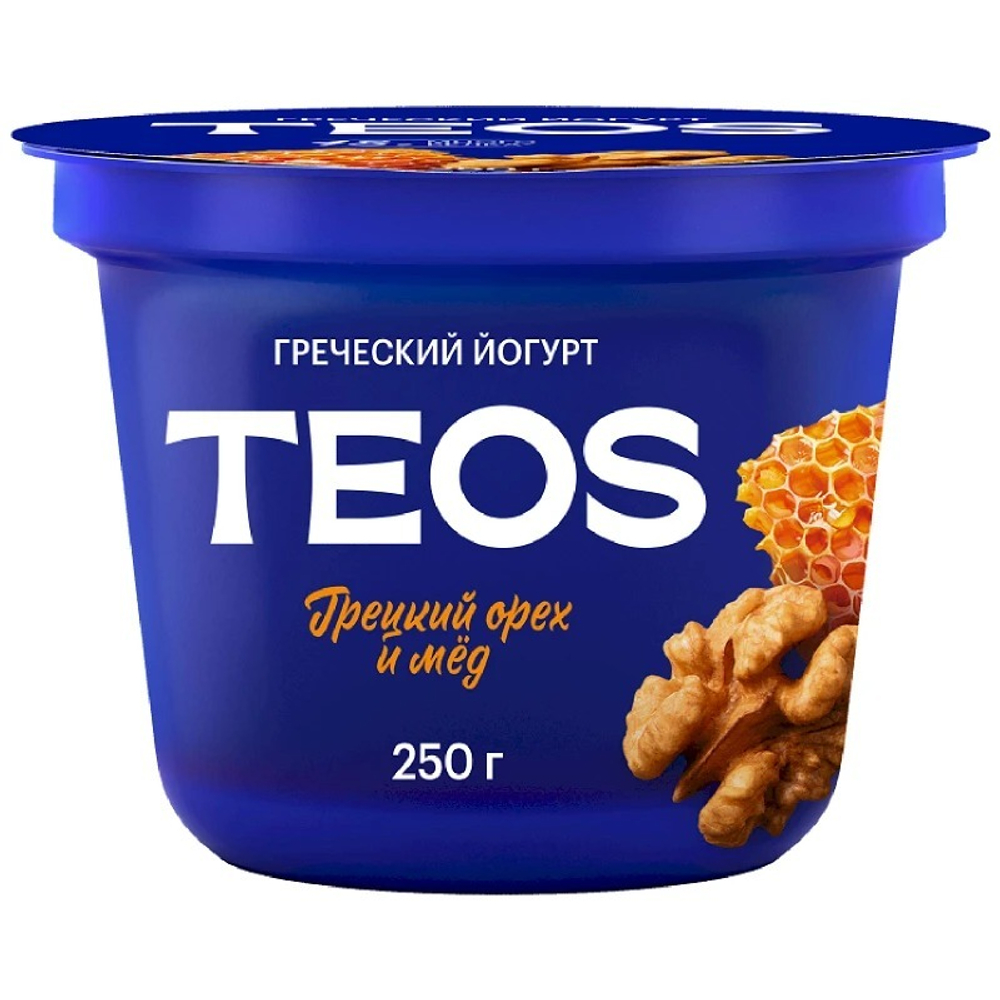 Йогурт Греческий 2% 250г Грецский Орех Мед 6шт