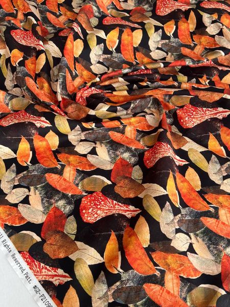 ЛИСТЬЯ НА ЧЕРНОМ, 100% хлопок 2