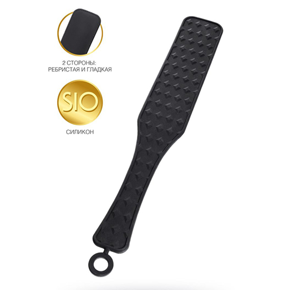 Черная силиконовая шлепалка 37,5см ToyFa Theatre 700045