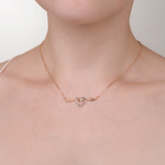 Колье «Пронзённое сердце» из комбинированного золота