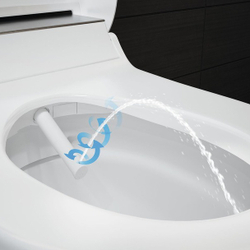 Унитаз подвесной с крышкой биде GEBERIT AquaClean Tuma Comfort 146.294.FW.1 (панель нерж. сталь)