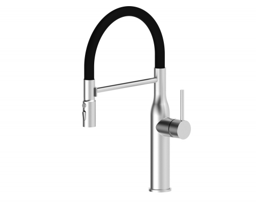 Смеситель для кухни с гиб. МАГНИТ. изливом (САТИН+ЧЕР.) ViEiR (10/1шт)