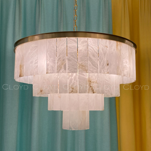 Люстра Cloyd HERCULANUM-B C16 / Ø80 см - алебастр - латунь (арт.11141)