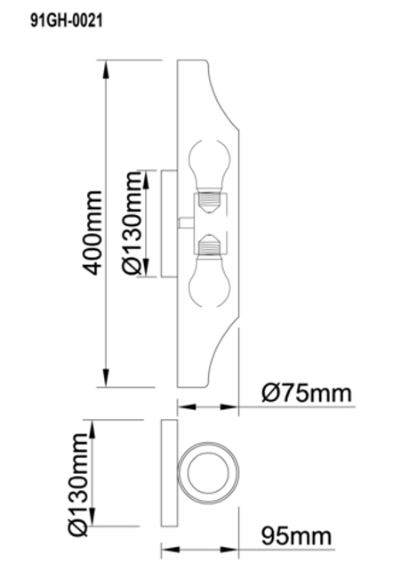 Бра настенное для спальни металлическое 40см Garda Decor черное/золото