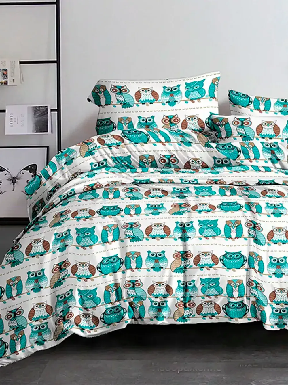 Простынь на резинке Полисатин Мечта "Owl" 180x200 см