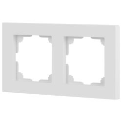 Рамка для розеток и выключателей Intro Accent 6-502-01М на 2 поста, СУ, белый матовый | Intro