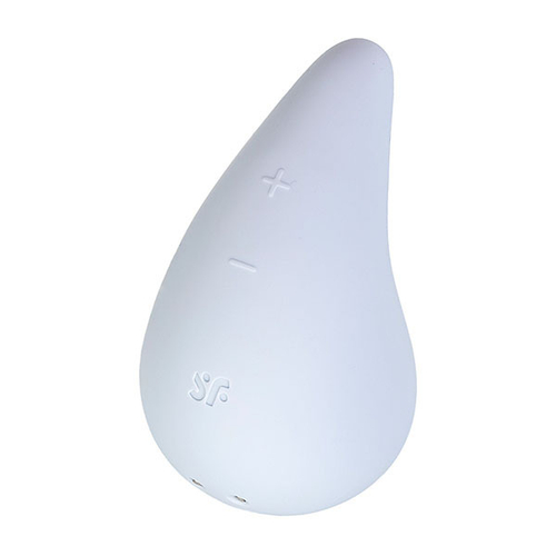 Голубой вибромассажер в форме капли 8,1см Satisfyer Dew Drop