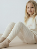 Леггинсы вязаные детские молочный