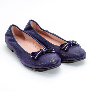 Балетки TNY Темно-синий/Бант/Стразы (Девочка)