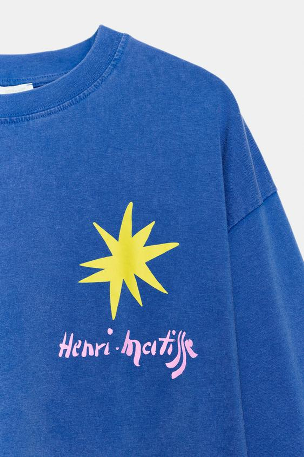 ZARA ФУТБОЛКА HENRI MATISSE С ЭФФЕКТОМ ПОТЕРТОСТИ, СИНИЙ