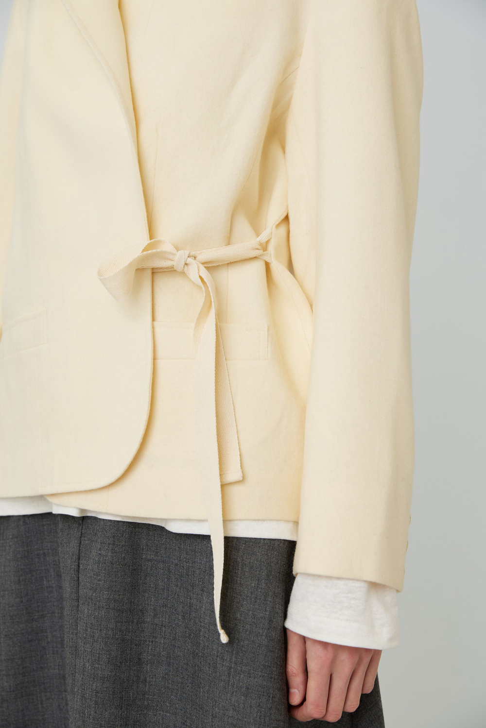 Винтажный жакет из молочной шерсти 