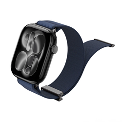Ремешок синего цвета с магнитной фиксацией для смарт часов Apple Watch размером 42, 44, 45, 46, 49MM, серия Strap (YM Series) от Dux Ducis