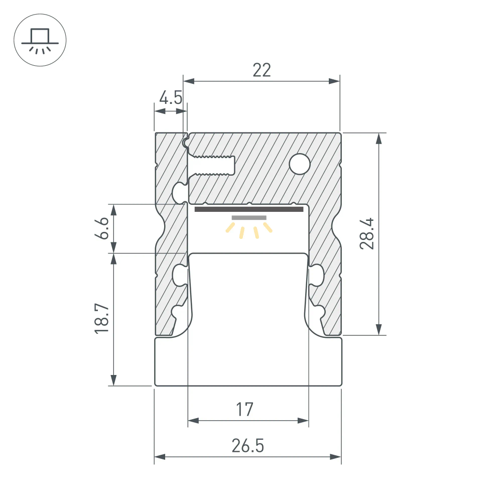 Профиль ARH-FLOOR27-H28-2000 ANOD (Arlight, Металл) 038356