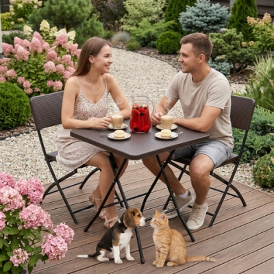 Стол кемпинговый складной SN-61R, 61*61*74 см, кофейный